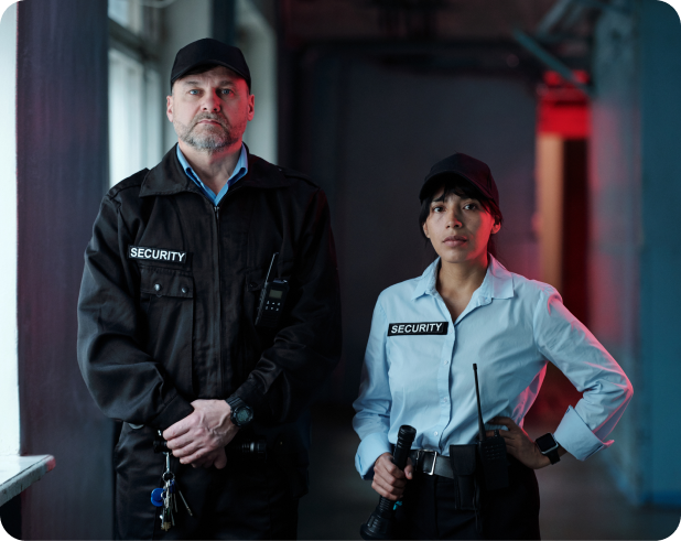 Facilities management team working in a commercial office space