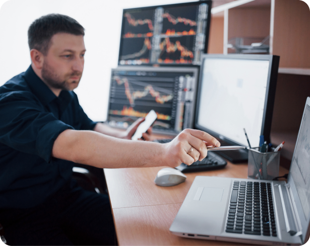 Facilities management team working in a commercial office space
