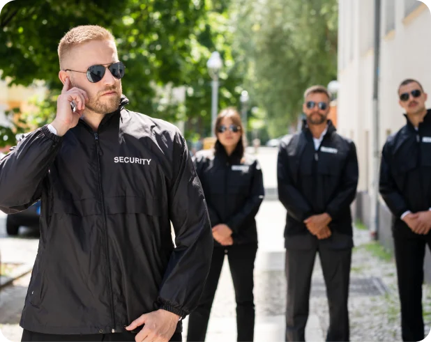 Facilities management team working in a commercial office space