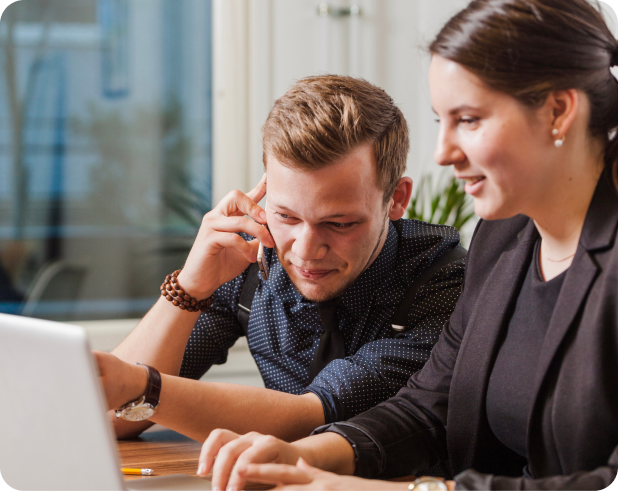 Facilities management team working in a commercial office space