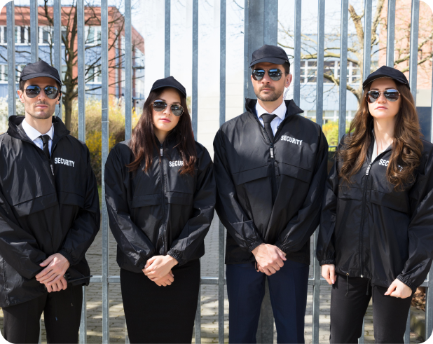 Facilities management team working in a commercial office space