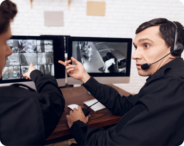 Facilities management team working in a commercial office space
