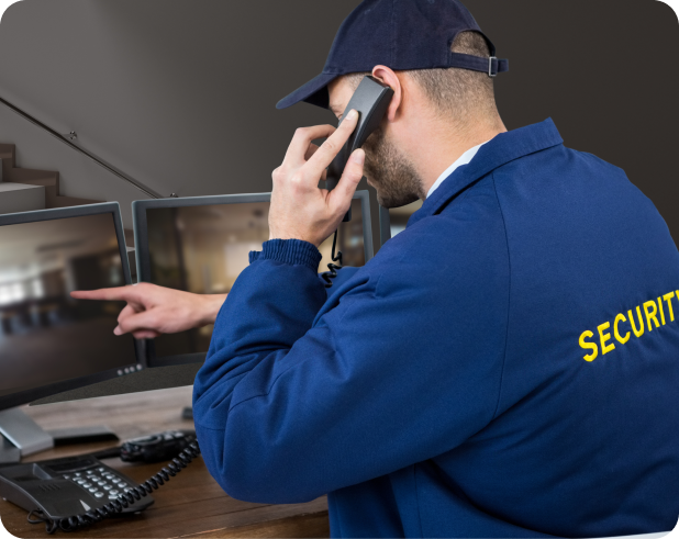 Facilities management team working in a commercial office space