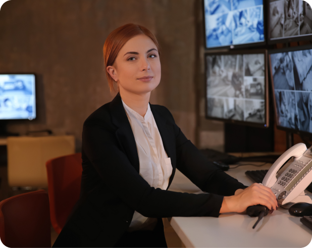 Facilities management team working in a commercial office space