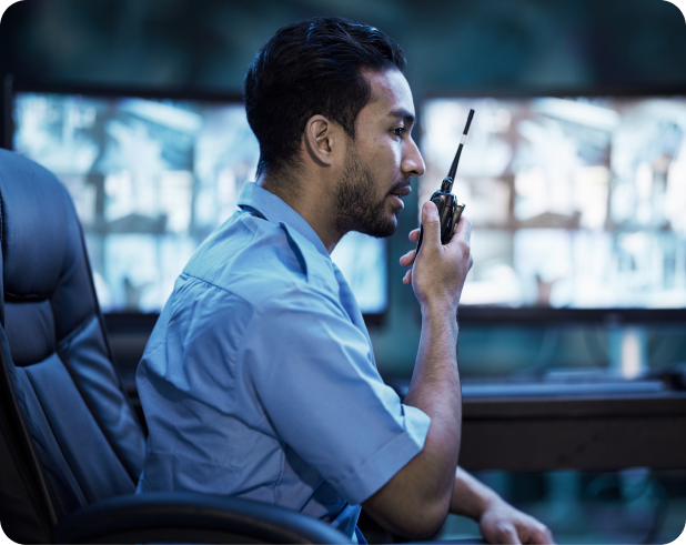 Facilities management team working in a commercial office space
