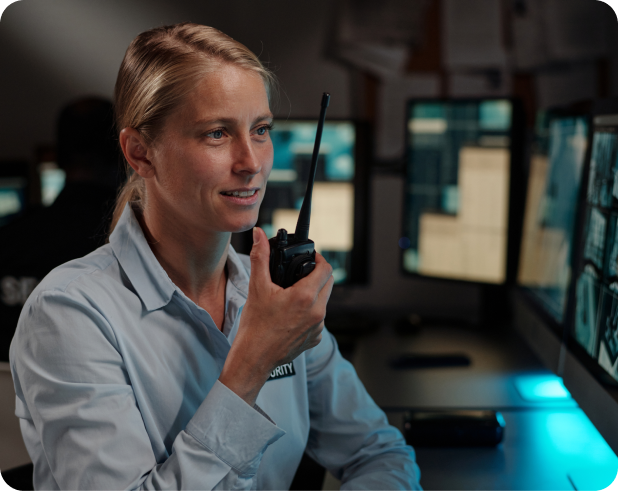 Facilities management team working in a commercial office space