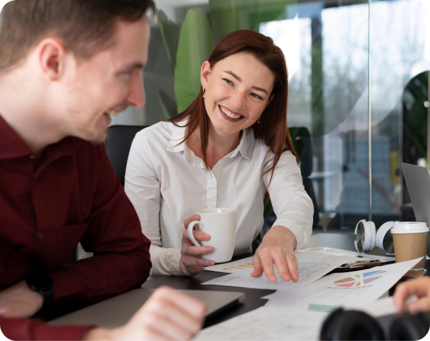 Facilities management team working in a commercial office space