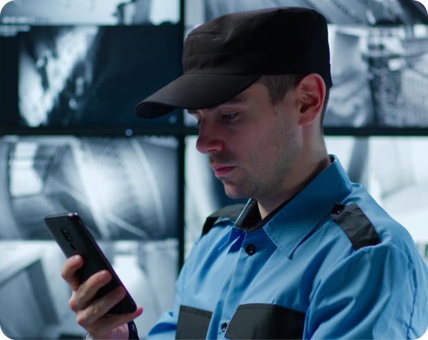 Facilities management team working in a commercial office space