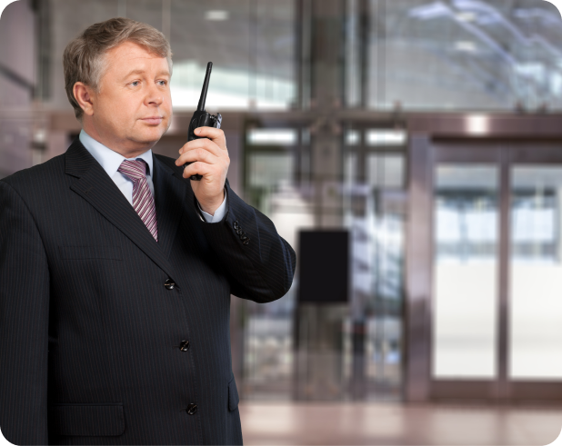 Facilities management team working in a commercial office space