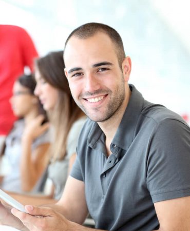 Portrait of smiling student in training course